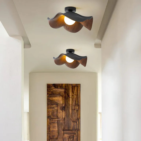 Lampada da soffitto Lotus in legno scandinavo