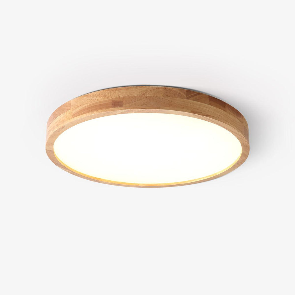 Moderno Soffitto Circolare in Legno con LED da Incasso 1 Luce