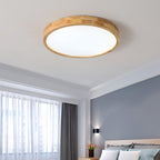 Moderno Soffitto Circolare in Legno con LED da Incasso 1 Luce