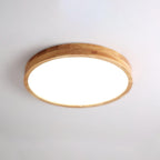 Moderno Soffitto Circolare in Legno con LED da Incasso 1 Luce