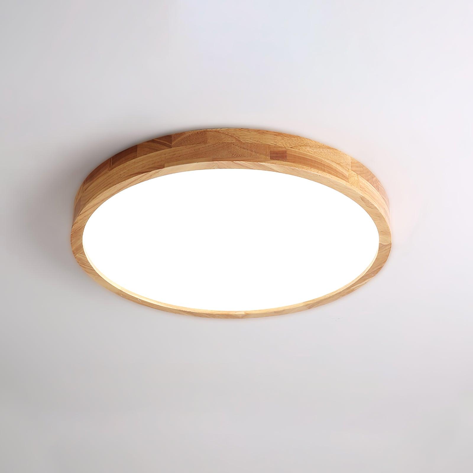 Moderno Soffitto Circolare in Legno con LED da Incasso 1 Luce