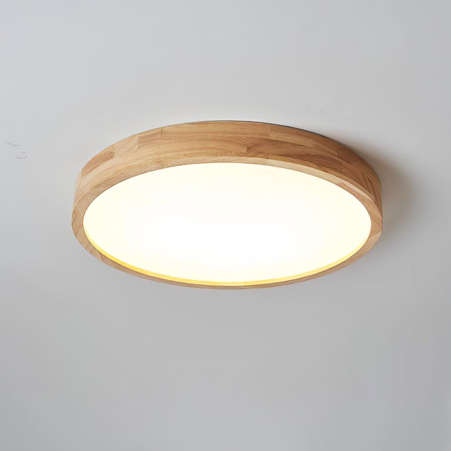 Moderno Soffitto Circolare in Legno con LED da Incasso 1 Luce