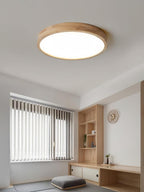 Moderno Soffitto Circolare in Legno con LED da Incasso 1 Luce