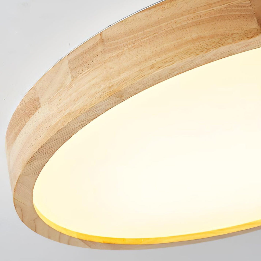 Moderno Soffitto Circolare in Legno con LED da Incasso 1 Luce