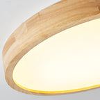 Moderno Soffitto Circolare in Legno con LED da Incasso 1 Luce