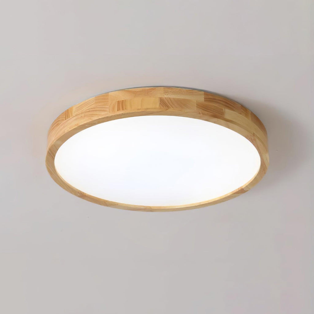 Moderno Soffitto Circolare in Legno con LED da Incasso 1 Luce