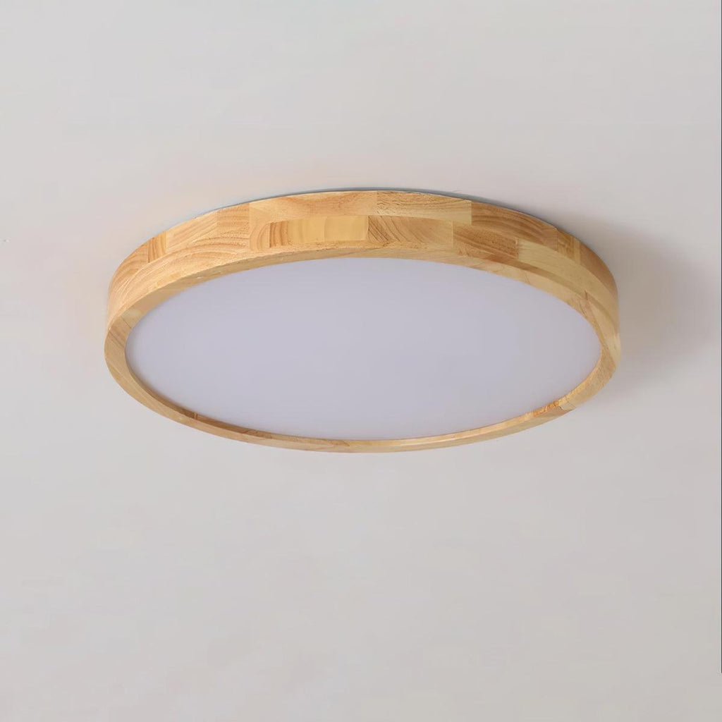 Moderno Soffitto Circolare in Legno con LED da Incasso 1 Luce
