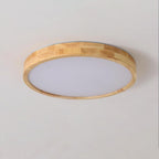 Moderno Soffitto Circolare in Legno con LED da Incasso 1 Luce