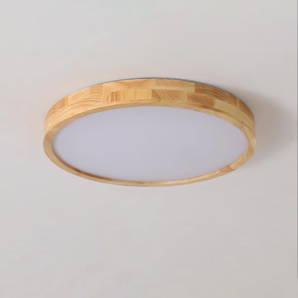 Moderno Soffitto Circolare in Legno con LED da Incasso 1 Luce