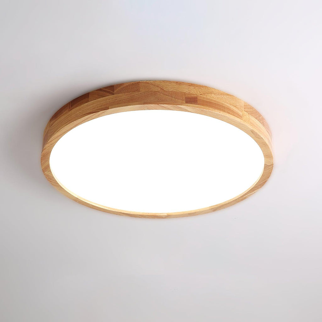 Moderno Soffitto Circolare in Legno con LED da Incasso 1 Luce