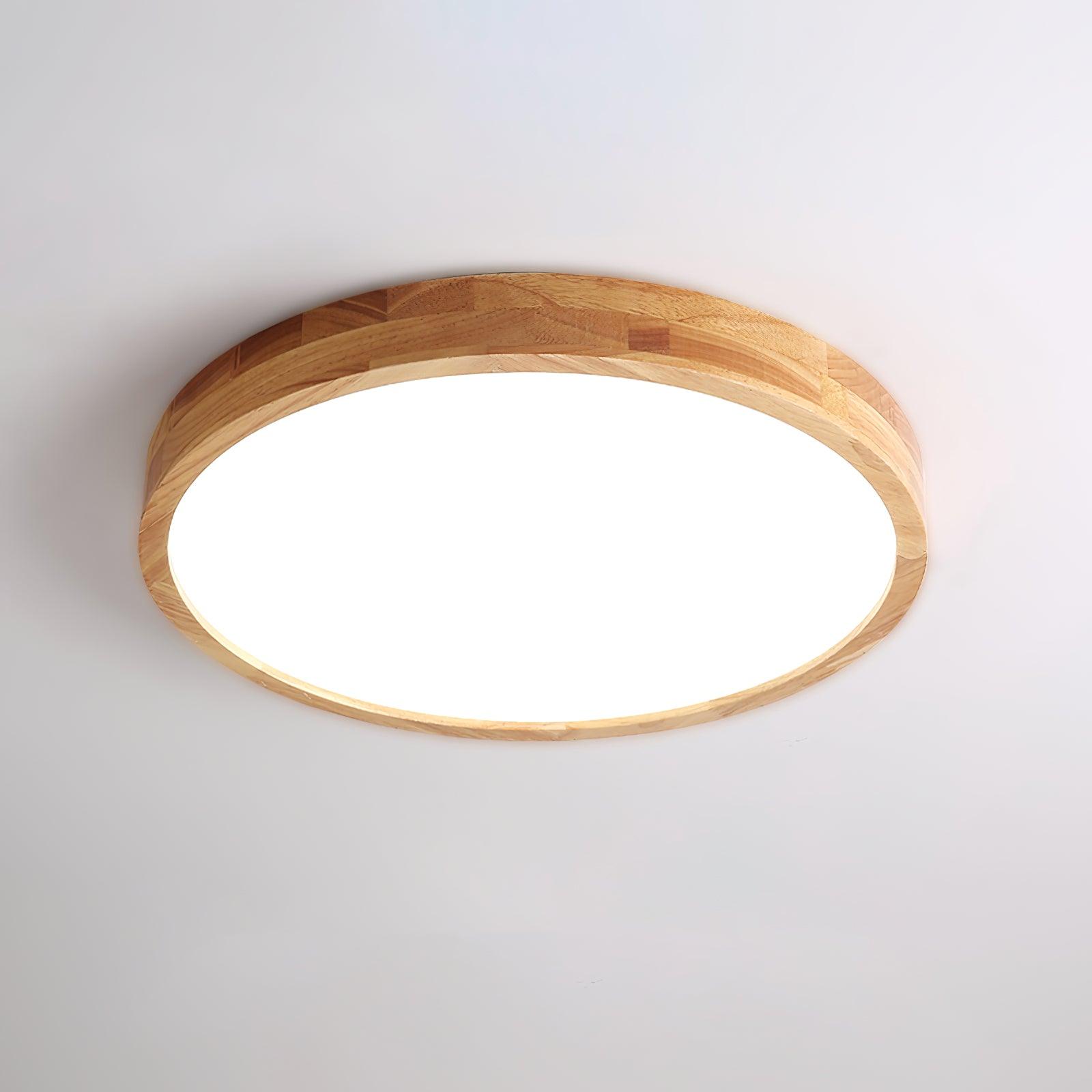 Moderno Soffitto Circolare in Legno con LED da Incasso 1 Luce