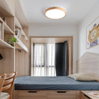 Moderno Soffitto Circolare in Legno con LED da Incasso 1 Luce