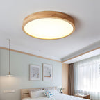 Moderno Soffitto Circolare in Legno con LED da Incasso 1 Luce