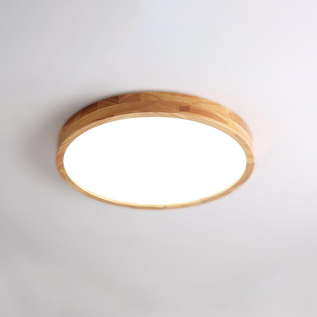 Moderno Soffitto Circolare in Legno con LED da Incasso 1 Luce