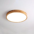 Moderno Soffitto Circolare in Legno con LED da Incasso 1 Luce