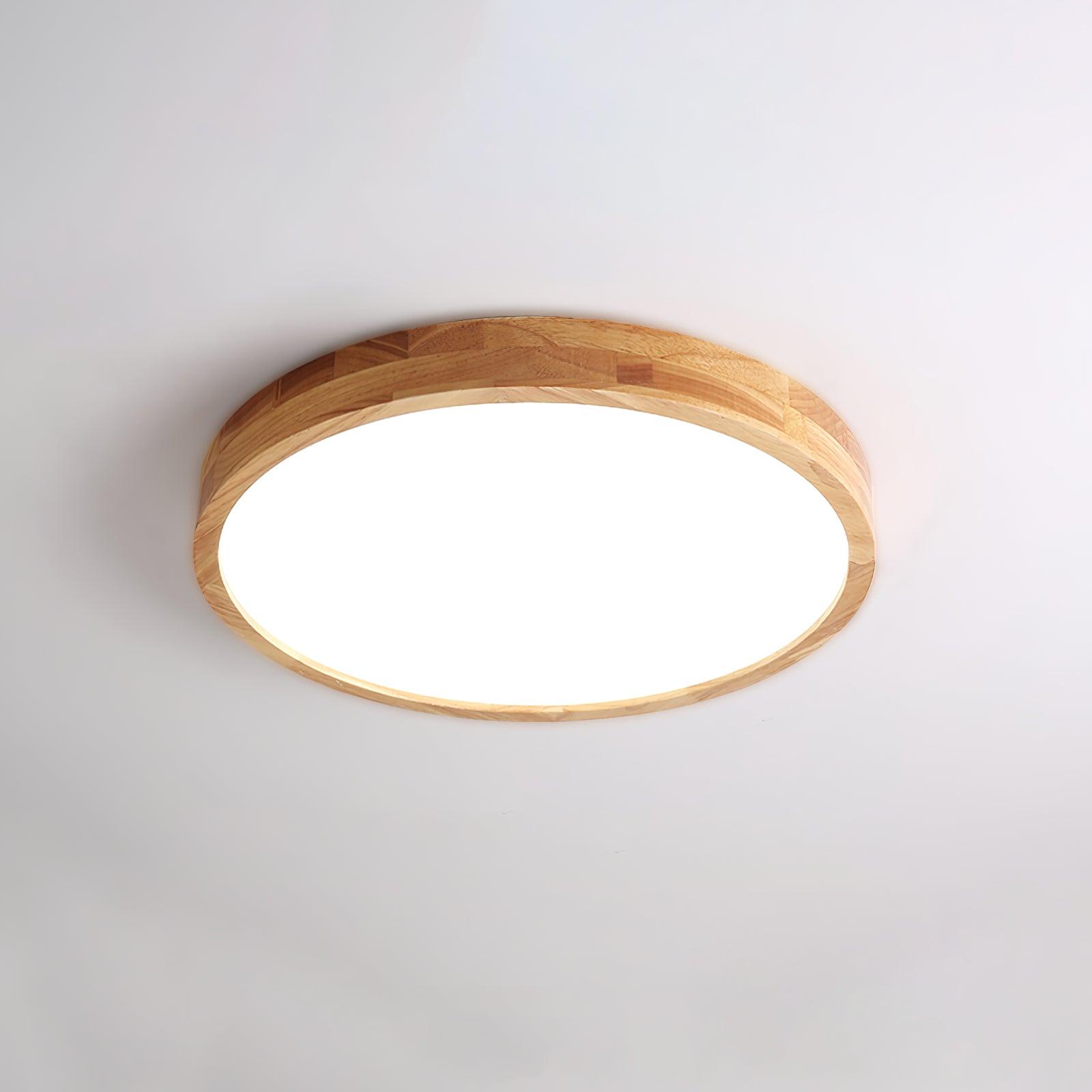 Moderno Soffitto Circolare in Legno con LED da Incasso 1 Luce