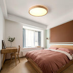Moderno Soffitto Circolare in Legno con LED da Incasso 1 Luce