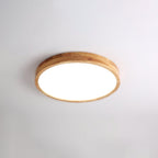 Moderno Soffitto Circolare in Legno con LED da Incasso 1 Luce