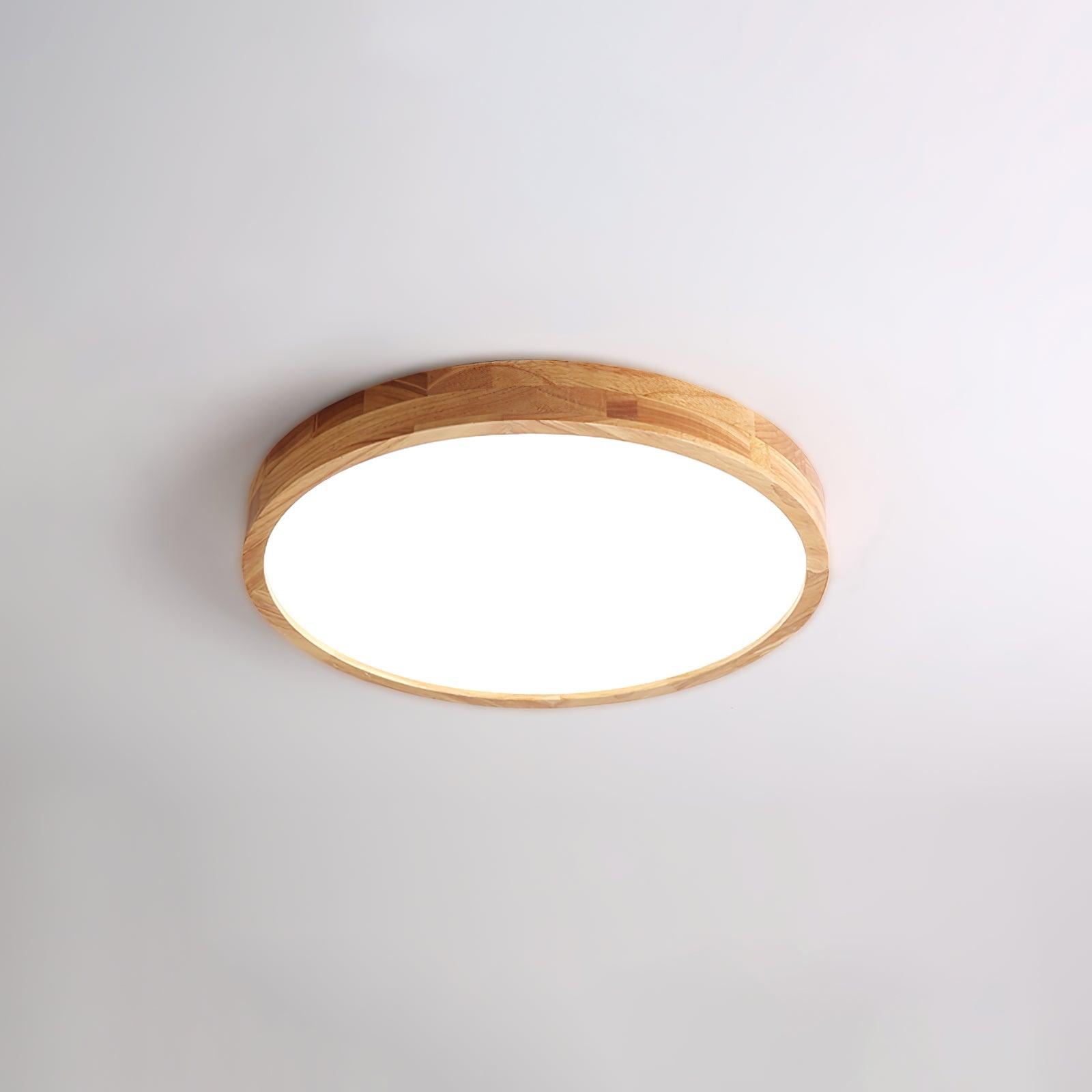 Moderno Soffitto Circolare in Legno con LED da Incasso 1 Luce