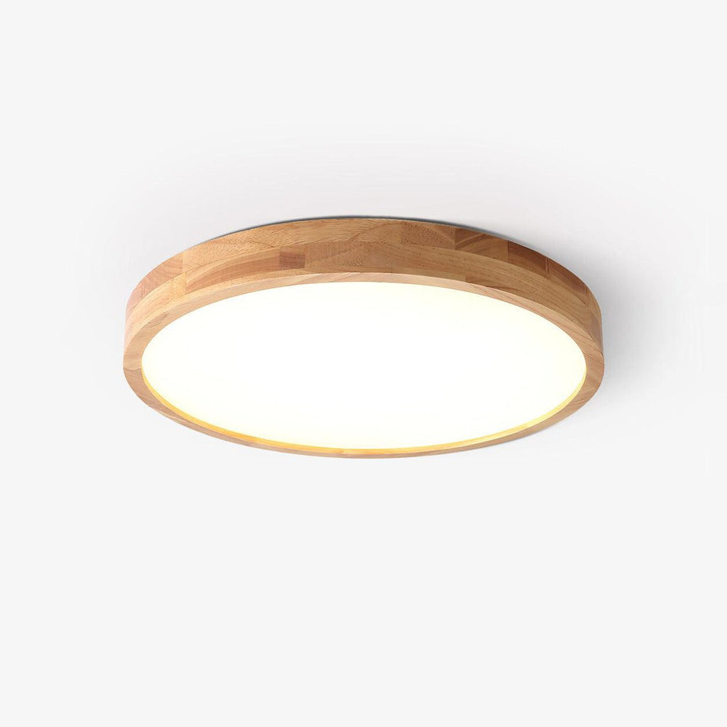 Moderno Soffitto Circolare in Legno con LED da Incasso 1 Luce