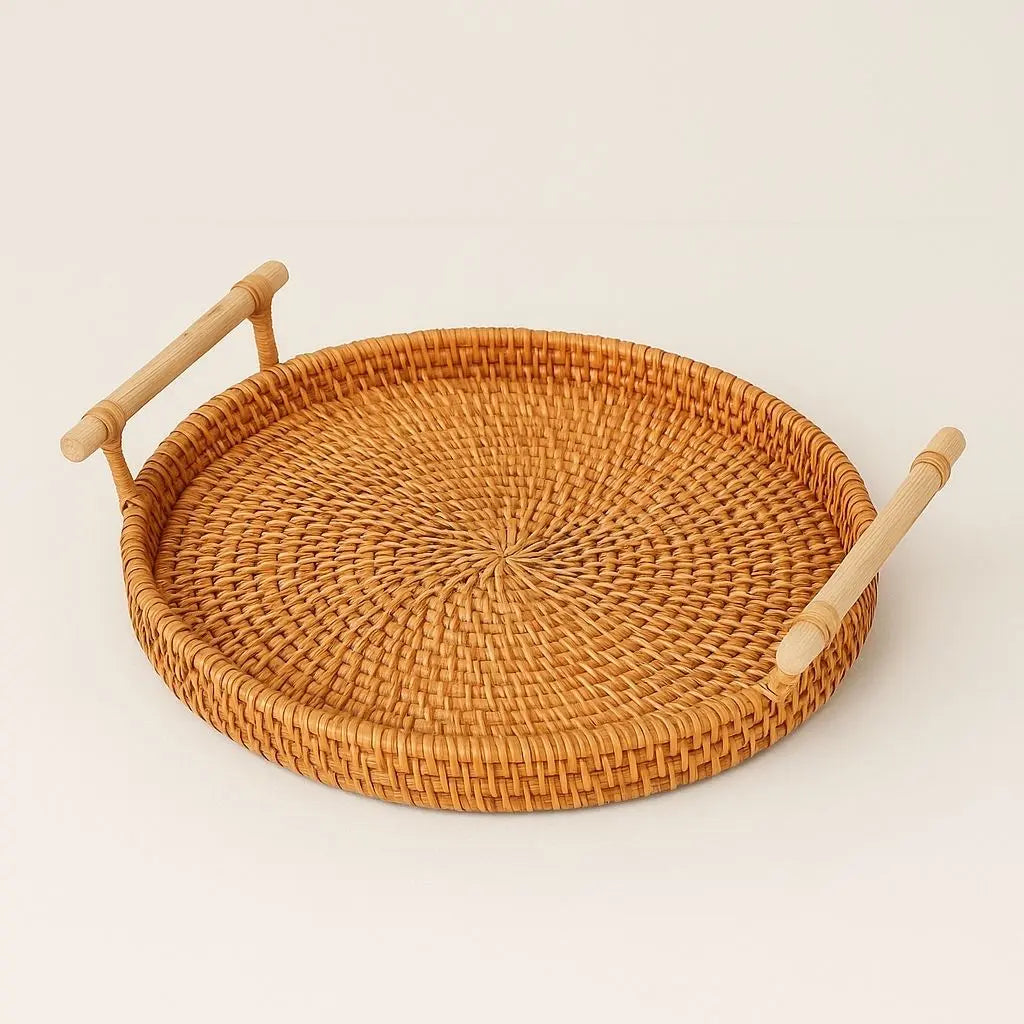 Vassoio di Stoccaggio Artigianale in Rattan Elora