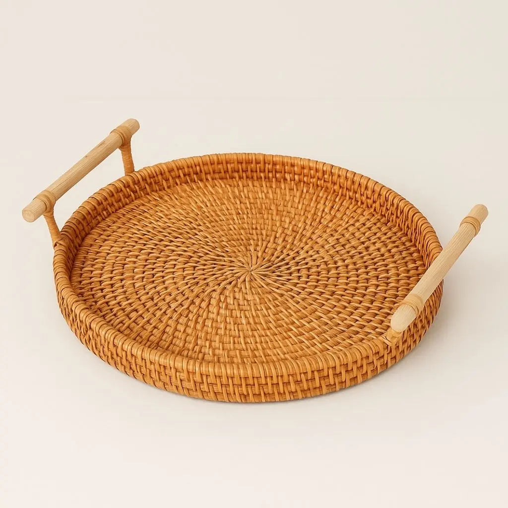 Vassoio di Stoccaggio Artigianale in Rattan Elora