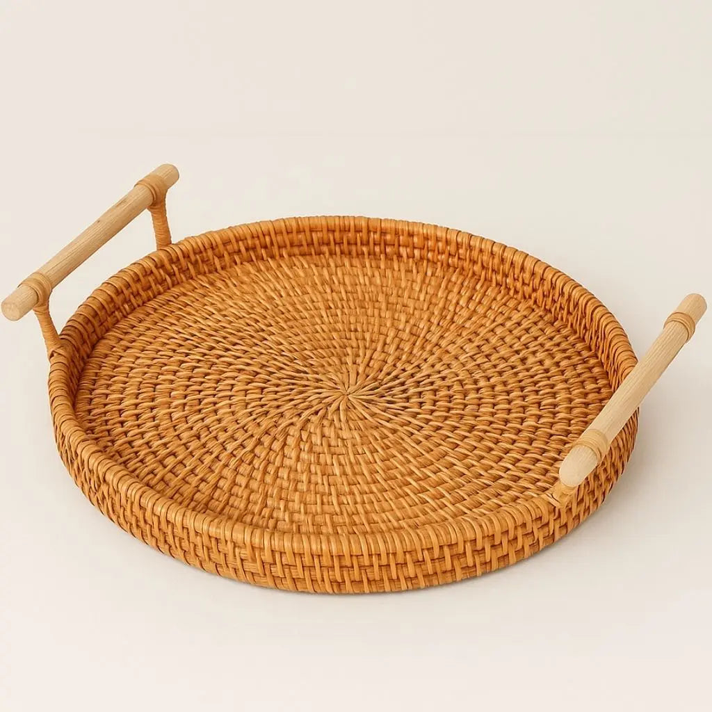Vassoio di Stoccaggio Artigianale in Rattan Elora