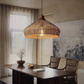 Lampada a sospensione in rattan intrecciato
