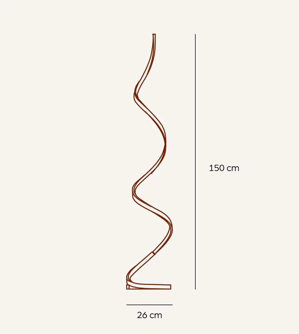 Lampada da Terra LED Scultorea – Lampada di Design a Spirale Moderna