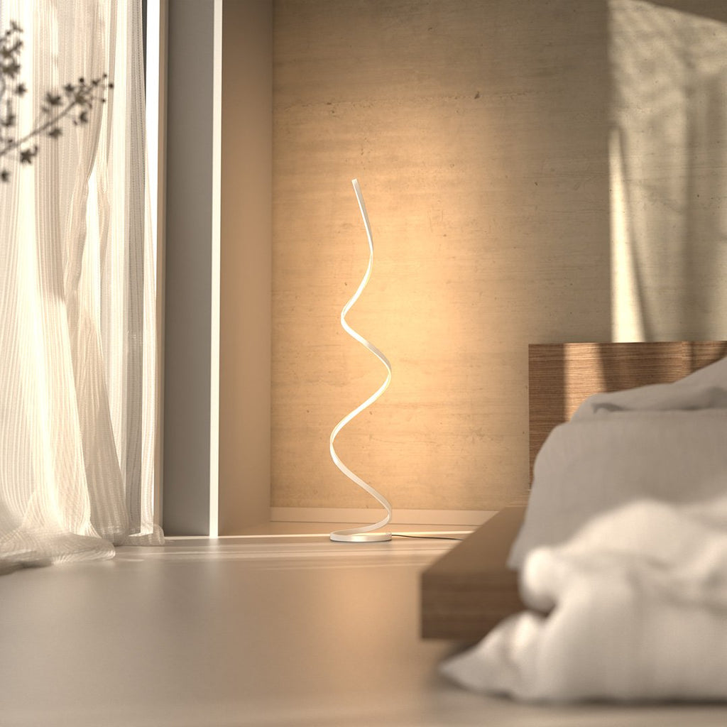 Lampada da Terra LED Scultorea – Lampada di Design a Spirale Moderna