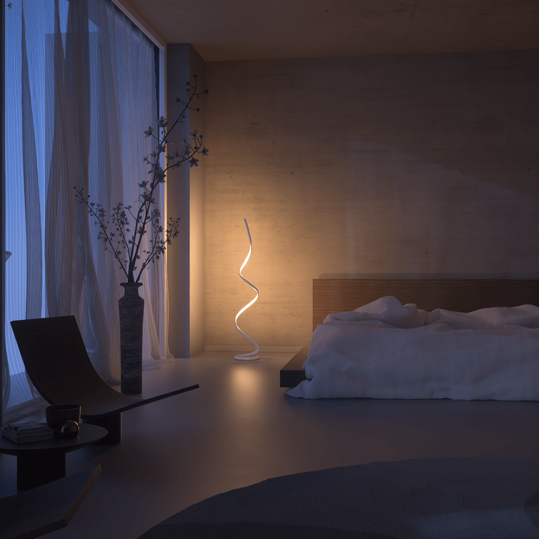 Lampada da Terra LED Scultorea – Lampada di Design a Spirale Moderna