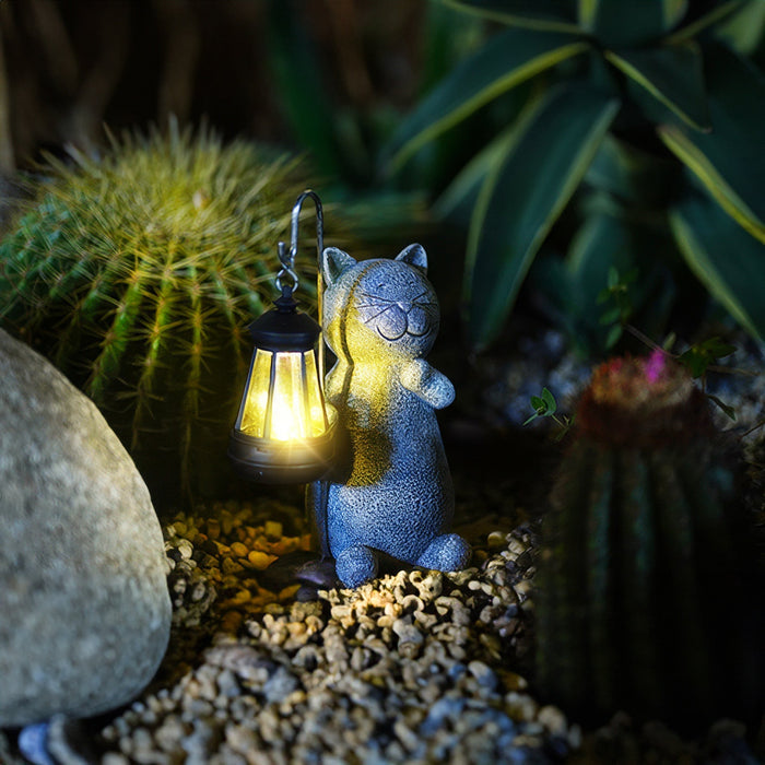 Gatto Gloiante Giardino Lampada