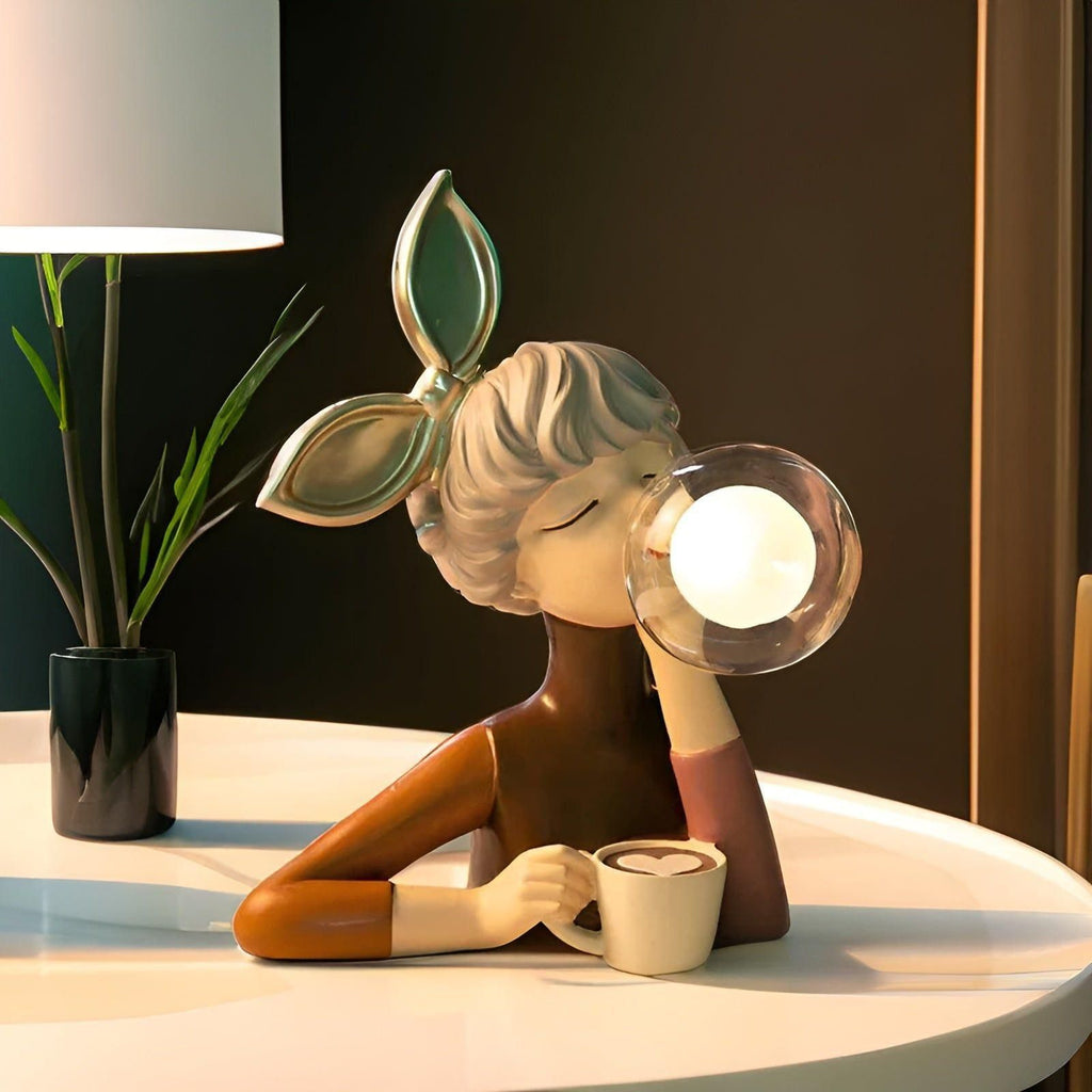 Luce notturna con effetto bolle – USB Bubble Girl Ornamento Lampada da Tavolo per una casa accogliente