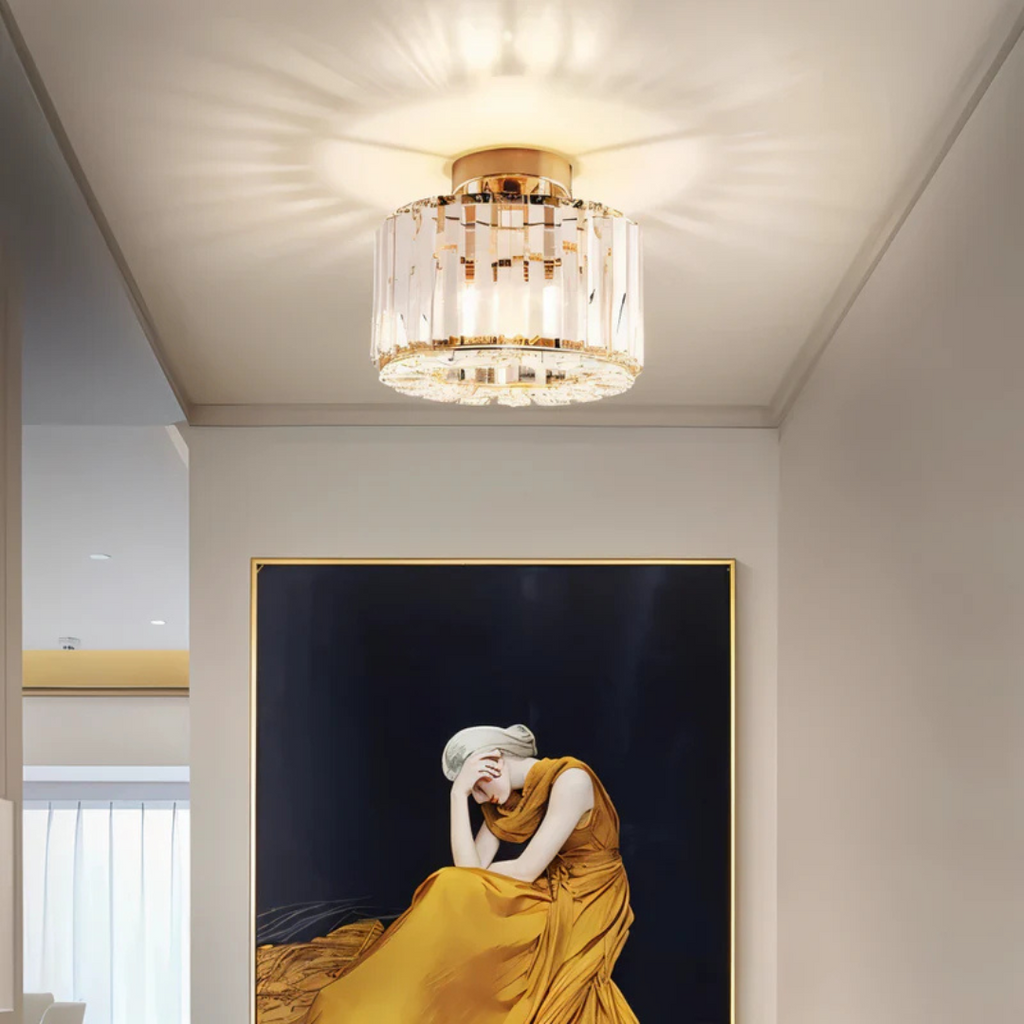 Lampada da soffitto Xylenne – Vetro di cristallo – Nero – 17×23 cm – Elegante lampada da soffitto LED che crea atmosfera