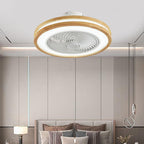 Faro da soffitto a ventola LED geometrico in legno minimalista moderno