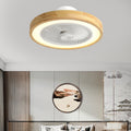 Faro da soffitto a ventola LED geometrico in legno minimalista moderno