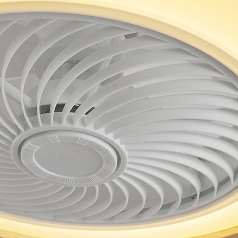 Faro da soffitto a ventola LED geometrico in legno minimalista moderno