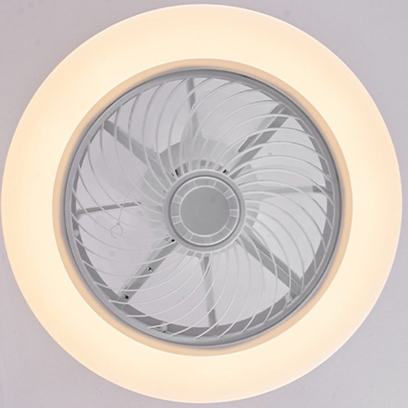 Faro da soffitto a ventola LED geometrico in legno minimalista moderno
