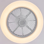 Faro da soffitto a ventola LED geometrico in legno minimalista moderno