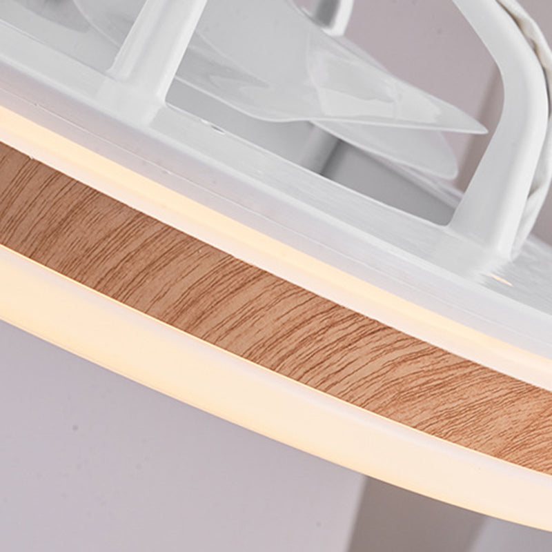 Faro da soffitto a ventola LED geometrico in legno minimalista moderno