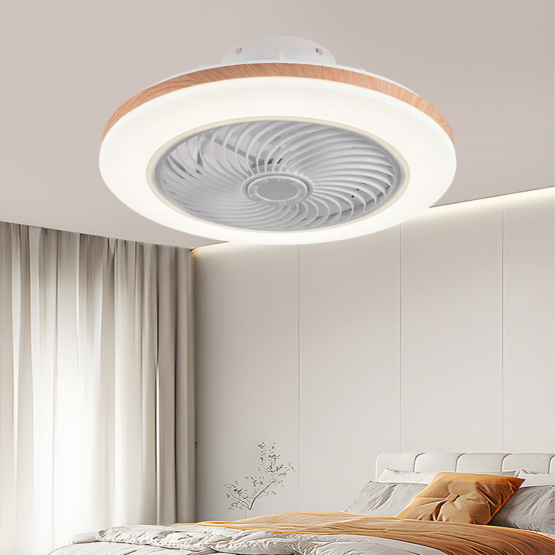 Faro da soffitto a ventola LED geometrico in legno minimalista moderno