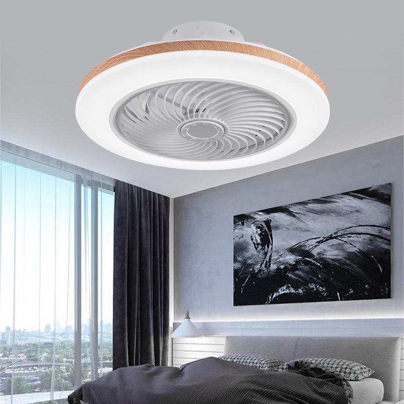 Faro da soffitto a ventola LED geometrico in legno minimalista moderno