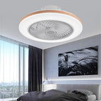 Faro da soffitto a ventola LED geometrico in legno minimalista moderno