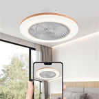 Faro da soffitto a ventola LED geometrico in legno minimalista moderno
