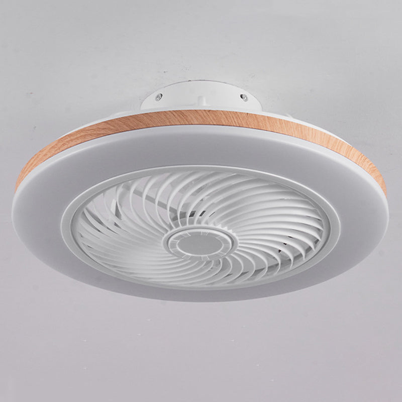 Faro da soffitto a ventola LED geometrico in legno minimalista moderno