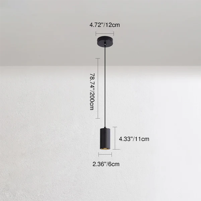 Lampada a sospensione mini in ferro con colonna minimalista moderna a 1 luce per soggiorno