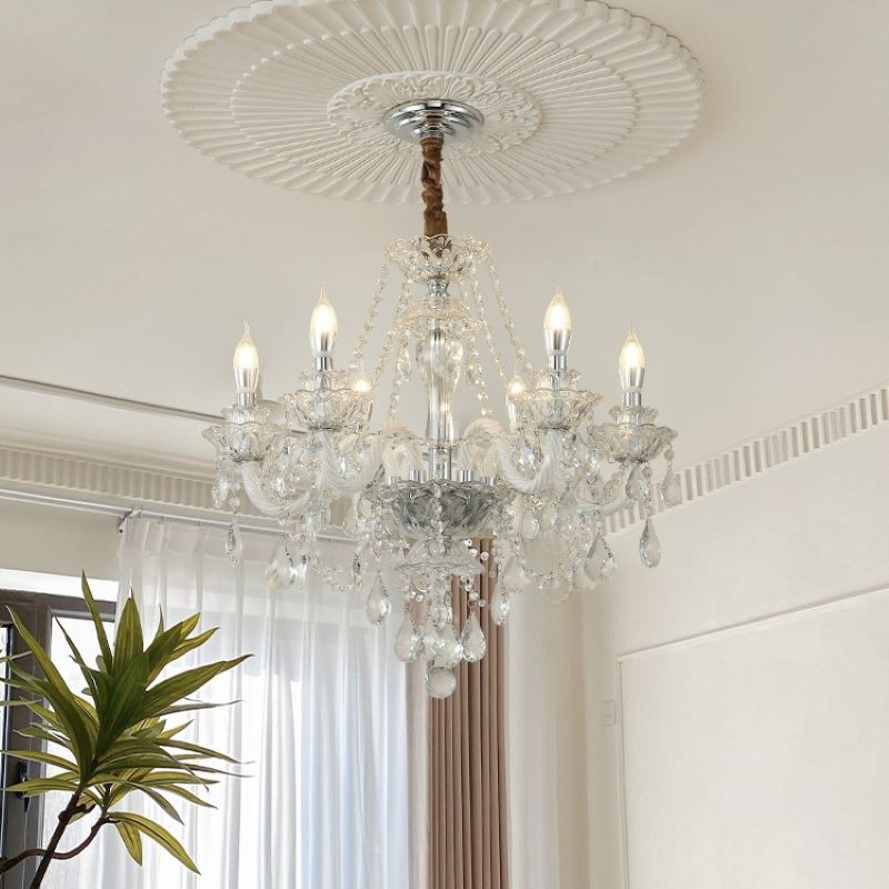 Lampadario Silva in Cristallo Francese per Soggiorno e Sala da Pranzo