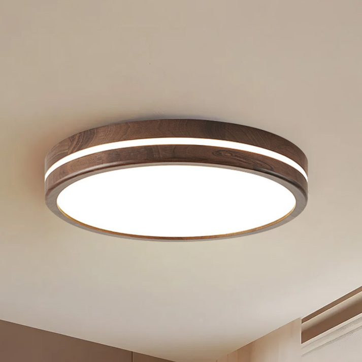 Zallon Lampada da soffitto – Legno – Calda – Ø 40 cm – Illuminazione LED moderna per soggiorno e camera da letto