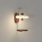 Lampada da Parete Zelani – Tessuto – Crema – Mensola in Legno Integrata – Design Scandinavo per Interni