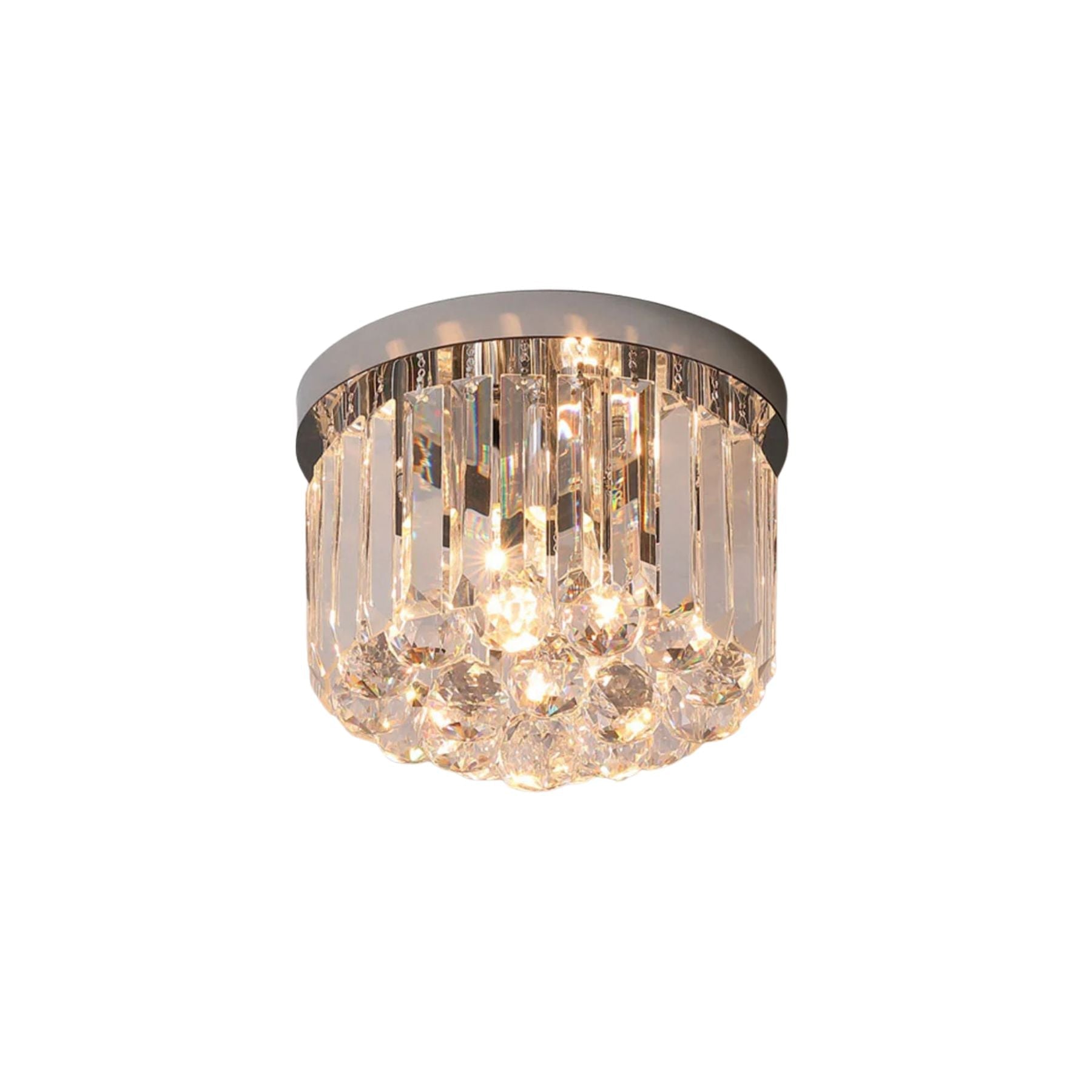 Lampada da soffitto Zinlaro – Acciaio inossidabile – Cristallo – Ø 30 cm – Eleganti accenti luminosi per soggiorno e camera da letto
